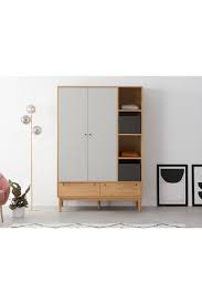 Campton Kleiderschrank Eiche Und Grau In 2020 Kleiderschrank Eiche Kleine Schlafzimmer Schranke Kleiderschrank