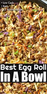 Low Carb Easy To Make Egg Roll In A Bowl Keto Recipes Dinner Low Carb Dinner Recipes Recipes