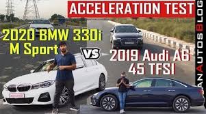 The steering feels too light and synthetic, and although the car grips hard there's a weird lateral stutter when the suspension is loaded, as if it's. Bmw 330i M Sport Vs Audi A6 45 Tfsi Acceleration Test Video