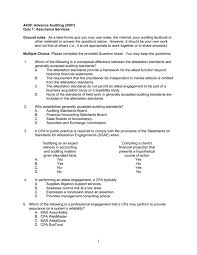 Watch jeffrey wright wrestle with a pressing question: A439 Advance Auditing 2007 Quiz 1 Assurance Services Ground Rules