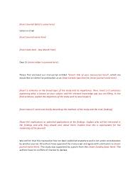 Cover Letter Template Short Extebded For Journal Editor