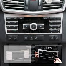 New Brushed Aluminium Center Console Button Switch Panel Cover Trim For Benz W212 E Class 2010 2011 2012 2 Decorative Cover Interior Accessories Center Console