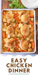 One Pan Roasted Chicken And Veggies Recipe Chicken Dinner Recipes Easy Chicken Dinners Pan Chicken Thighs