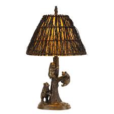 Identificarse para realizar el pago y envío. Cal Lighting Bear Cubs Resin Table Lamp W Twig Shade Cast Bronze