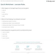 But, if you guessed that they weigh the same, you're wrong. Quiz Worksheet Lacrosse Rules Study Com