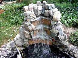Waterfall Homemade Backyard Youtube In 2021 Backyard Waterfall Cement Blocks