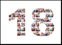 Gifts by recipient, gifts by milestone, gifts by age 18 Birthday Photo Collage Digital File Or Premium Print