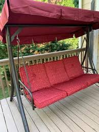 Vidaxl outdoor swing bench w/ canopy anthracite steel garden porch swing chair. Mainstays Callimont Park 3 Seat Canopy Porch Swing Bed Red Walmart Com Walmart Com