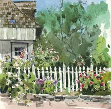 The Garden At Antoine Pilon House Watercolor Scenery Watercolor Landscape Watercolor Class
