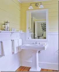 Beadboard And Ship Lap Bathroom Our Current Bath Pinterest Beadboard Bathroom Yellow Bathrooms Bathrooms Remodel