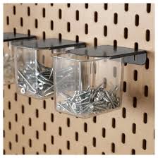 Skadis Beholder Med Lag Gra Ikea In 2020 Pegboard Accessories Peg Board Tool Room