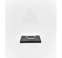 Trophée Losange plexi transparent personnalisé socle noir