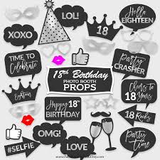 Eighteenth 18th Birthday Photoshoot Ideas With Friends 18th Birthday Photo Booth Props Eighteenth Party Props Black Silver Foil Diy Prin Birthday Party Props Photo Booth Props Birthday Birthday Photo Booths