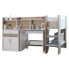 The most common loft bed with desk material is metal. Appleton Single Loft Bunk Bed Desk Cabinet