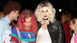 Bride of chucky tiffany cosplay costumes long dress halloween suit outfit. Bella Thorne S Bride Of Chucky Halloween Costume See Pics Hollywood Life