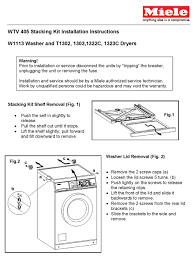 A washing machine tripping or fusing electrics is a fault you can't really deal with unless you have electrical knowledge, and a specialist insulation test meter. Miele Wtv 405 Installation Instructions Pdf Download Manualslib