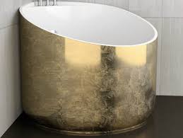 Badewanne wanne rechteck sitzbadewanne mini mit sitz 120 x 70 füße ablauf acryl. Eck Badewanne Aus Blattgold Mini Gold By Glass Design