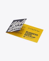 The free mockup enables you to easily insert your graphics and change the background since all the items are isolated. Business Card Mockup In Stationery Mockups On Yellow Images Object Mockups Business Card Mock Up Business Cards Mockup Psd Free Business Card Mockup