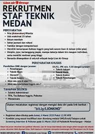 Kharisma rotan mandiri sebuah perusahaan exporter yang sedang berkembang mencari tenaga kerja / karyawan di bagian : Lowongan Kerja Tamatan D3 S1 Di Lion Air Group Medan Maret 2020