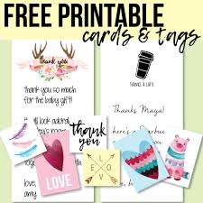 Attending a baby shower or know a couple who just announced they're expecting? Free Printable Cards And Tags For Favors And Gifts Thank You Cards