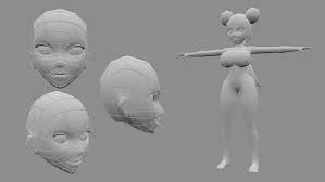 Bases, poses, references for drawing character in the anime/manga style. Sexy Low Poly Anime Base Female Mesh By Eyextent 3docean
