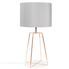 Lampe Crossy Copper Aus Metall Mit Lampenschirm Aus Grau Stoff H 49 Cm Kupferfarben Maisons Du Monde Www Maisonsdumonde Com Lampenschirm Aus Stoff