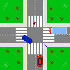Pour être prêt le jour de l'examen, le site codedelaroute fournit à chacun tous les moyens nécessaires Vue Du Haut De La Croisee Des Chemins Carrefour Urbain Avec Des Voitures Et Des Personnes Des Pietons Code De La Route Clip Art Libres De Droits Vecteurs Et Illustration Image 72592653