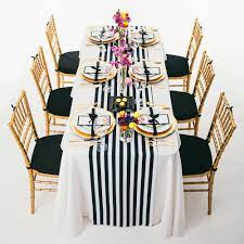 Buy stretchable spandex chair covers in a variety of colors, styles, and sizes. 35cm X 275cm Black And White Striped Table Runner For Wedding Table Centerpiece Home Decor Table Runners For Wedding For Weddingrunner Black Aliexpress