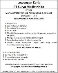 Terminalhrd adalah prortal informasi lowongan kerja dan seputar tips karir seputar dunia kerja. Mauve Beige Lowongan Kerja Surya Madistrindo Situbondo Lowongan Kerja Lowongan Kerja Smk D3s1 Pt Citra Dimensi Arthali Januari 2021 Saat Ini Pt Surya Madistrindo Sedang Membuka Lowongan Kerja Untuk Menempati