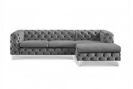 Chesterfield Ecksofa Modern Barock 282cm Grau Samt 3 Sitzer Eleganz In Perfektion Dieses Sofa Zeigt Wie Es Ge Chesterfield Ecksofa Ecksofa Moderner Barock