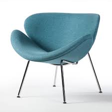 From different visual angles, the orange slice shows several stages of 'curl up'. Orange Slice Chair In Blue