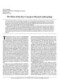 Pdf The Status Of The Race Concept In Physical Anthropology