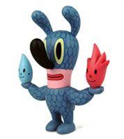 Fire Water Bunny Aqua By Gary Baseman