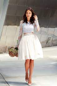 Little White Dresses For A Shower Rehearsal Dinner Or City Hall Perfete Wedding Dress Separates Chic Wedding Dresses Little White Dresses