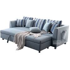 This stylish sectional is the good choice for your living room. Tekkashop Gsfb07 Multi Function Sofa Bed With Storage And Movable Stool Blue With Free Pillows Tekkashop Furniture Furniture Homewares Lifestyle Destination Malaysia
