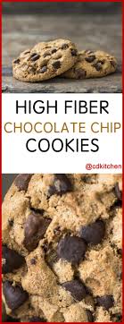Almond milk, soft tofu, oats, dates, vanilla extract, canned chickpeas and 1 more. High Fiber Chocolate Chip Cookies Made With Flour Baking Soda Salt Margarine Shorte Cookies Recipes Chocolate Chip High Fibre Desserts High Fiber Muffins