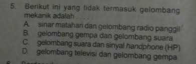 Gelombang radio gelombang radio adalah gelombang yang memiliki daerah frekuensi antara 104 sampai 107 hertz. Berikut Ini Yang Tidak Termasuk Gelombang Mekanik Adalah Tolong Dijawab Ya Brainly Co Id