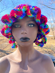 Crochet Ruffle Brimmed Bucket Hat and Earrings Set