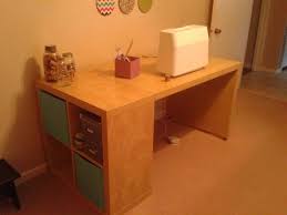 Ikea Hack Expedit 2x2 And Expedit Desk Birch Finish Attached With Brackets From Hardware Store Home Diy Ikea Hack Ikea