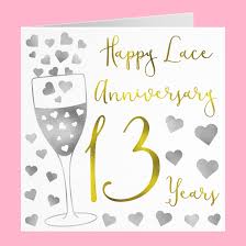 Explore our collection of motivational and famous quotes by authors you know and love. 13th Wedding Anniversary Card Happy Lace Anniversary Silver Hearts Collection