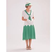 1920s Zig Zag Dress In Off White And Sea Green Great Gatsby Dress 20s Day Dress Downton Abbey Dress 1920s Tea Dress Charleston Dr Vestidos Sarau Fantasias