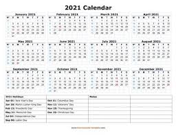 Free, easy to print pdf version of 2021 calendar in various formats. Free Calendar Template 2021 And 2022