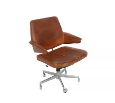 Chrome cityscape fabric desk arm side chair with castors by paul evans inc. Leather Office Chair Jacob Jensen Danish Modern Desk Chair Etsy Danish Modern Desk Mid Century Modern Office Chair Brown Leather Office Chair