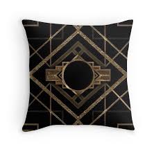 Great Gatsby Black And Gold Art Deco Wallpaper Art Deco Vintage 1920 Era The Great Gatsby Gold Black Pattern Elegant Chic Modern Trendy Throw Pillow By Love999 Art Deco Fashion Art Deco Pattern