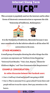 Ucr Meaning How Do You Define The Acronym Ucr 7esl English Lessons University Of California Student Body