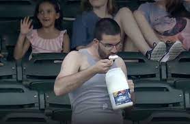 Man Eats Out Of A Mayo Jar And During A Memphis Redbirds Game