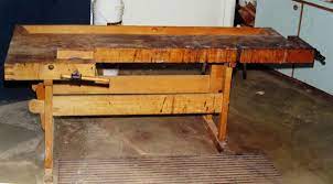 Hard maple top is 3 thick by 15 1/2 w by 82 1/2 long. Tage Frid Workbench Rainford Restorations