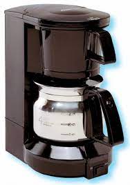 Stainless steel so it won't break.and filters are cheap.also used. Sunbeam 4 Cup Coffee Maker With Stainless Steel Carafe 162 3289 Case Of 4 Pcs