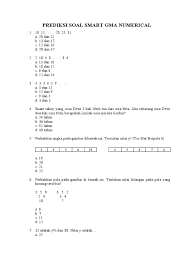 Dalam tiap pertanyaan anda biasanya diberi sejumlah pilihan. Prediksi Soal Smart Gma Numerical Magang Bhakti Pdf