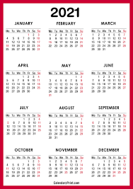 If you're trying to find an editable printable 2021 calendar then you're currently on the proper website. 2021 Calendar Printable Free With Usa Holidays Red Monday Start Calendarzprint Free Calendars Printable Calendars